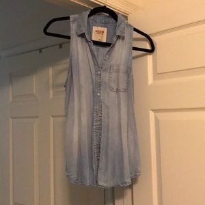 Chambray Sleeveless Top